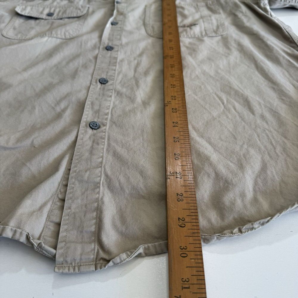 Calvin Klein Jeans Button Up Shirt Long Sleeve Beige - Picture 8 of 11